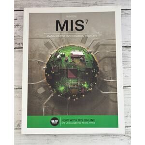 Bidgoli MIS7 Management Information Systems Paperback Book